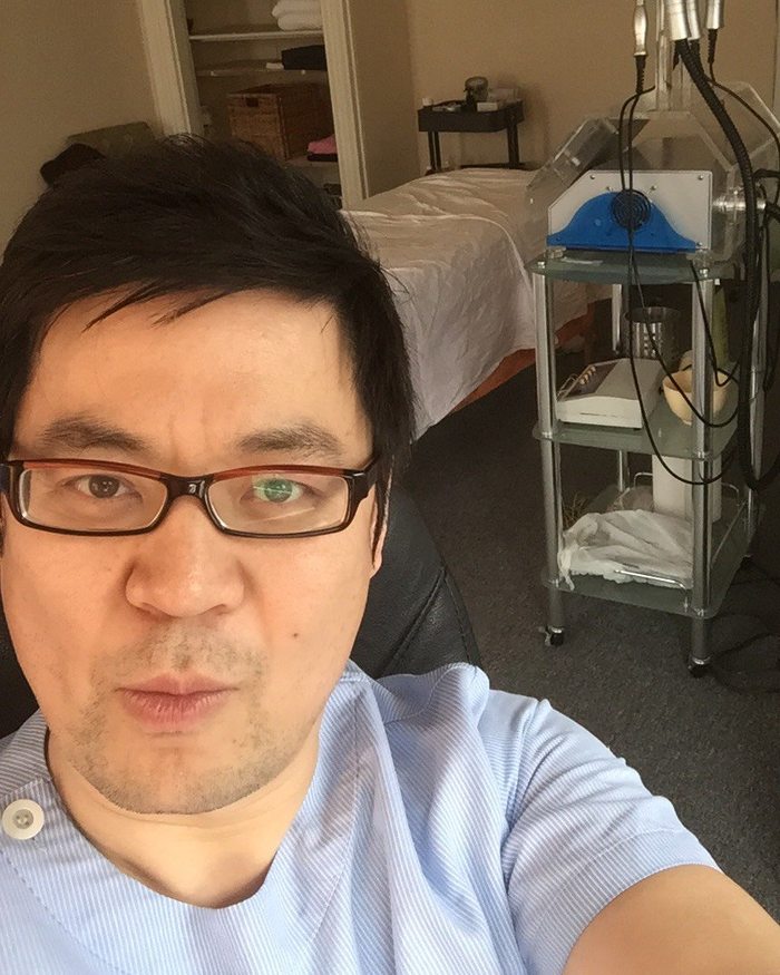 David Han in a treatment room at Haram Acupuncture Clinic